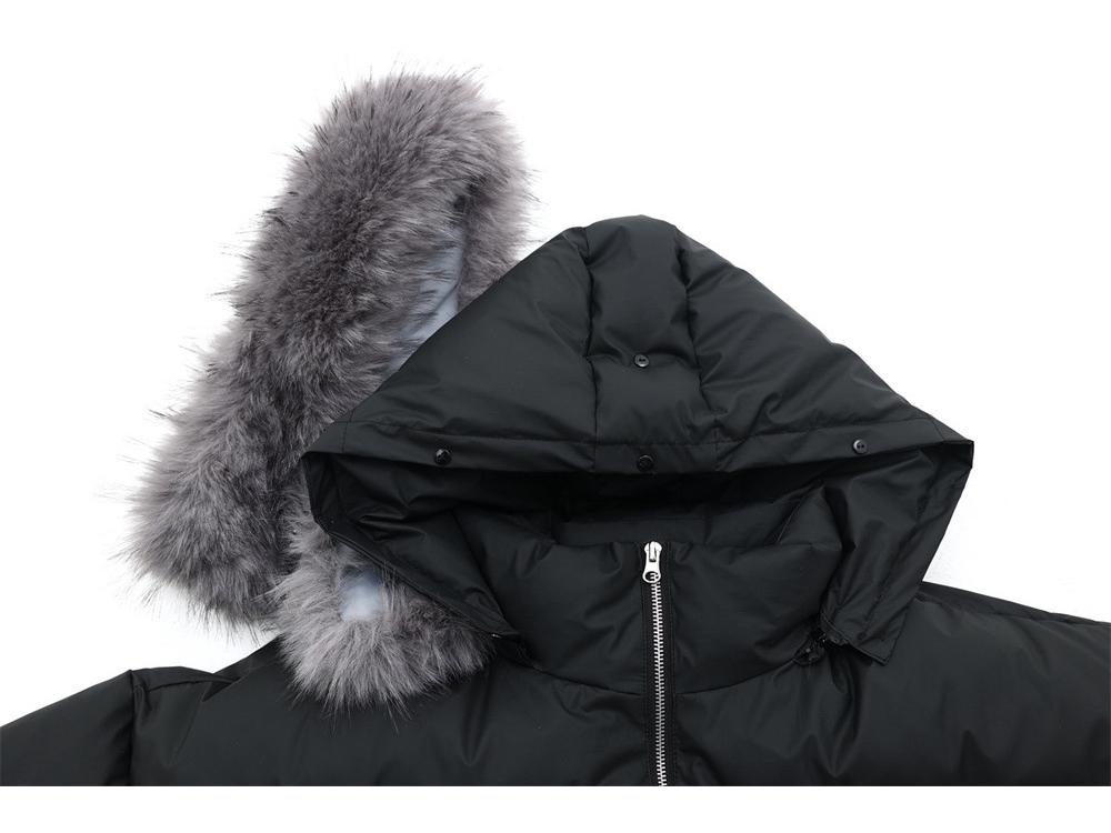 Guochao Men's Hong Kong Style Cotton Jacket with Hood, Fur Collar & Embroidery - Trendy, Loose Fit Outerwear for Boys
