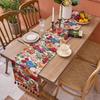 Chemin de table jacquard rétro américain Décoration de salon nordique Maison Housse de meuble TV Écharpe Drapeau de pied de lit Décor de table basse