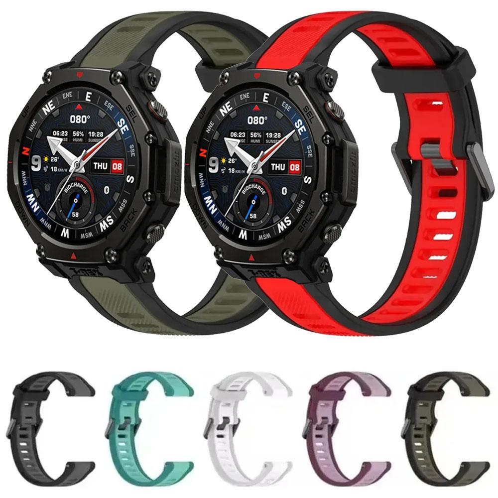 18/20/22mm Sports Silicone Strap for Amazfit T-Rex3 Pro 48/44mm/Helio Breathable Wristband For Amazfit Bip 6-5/Balance 2-1/GTR 4