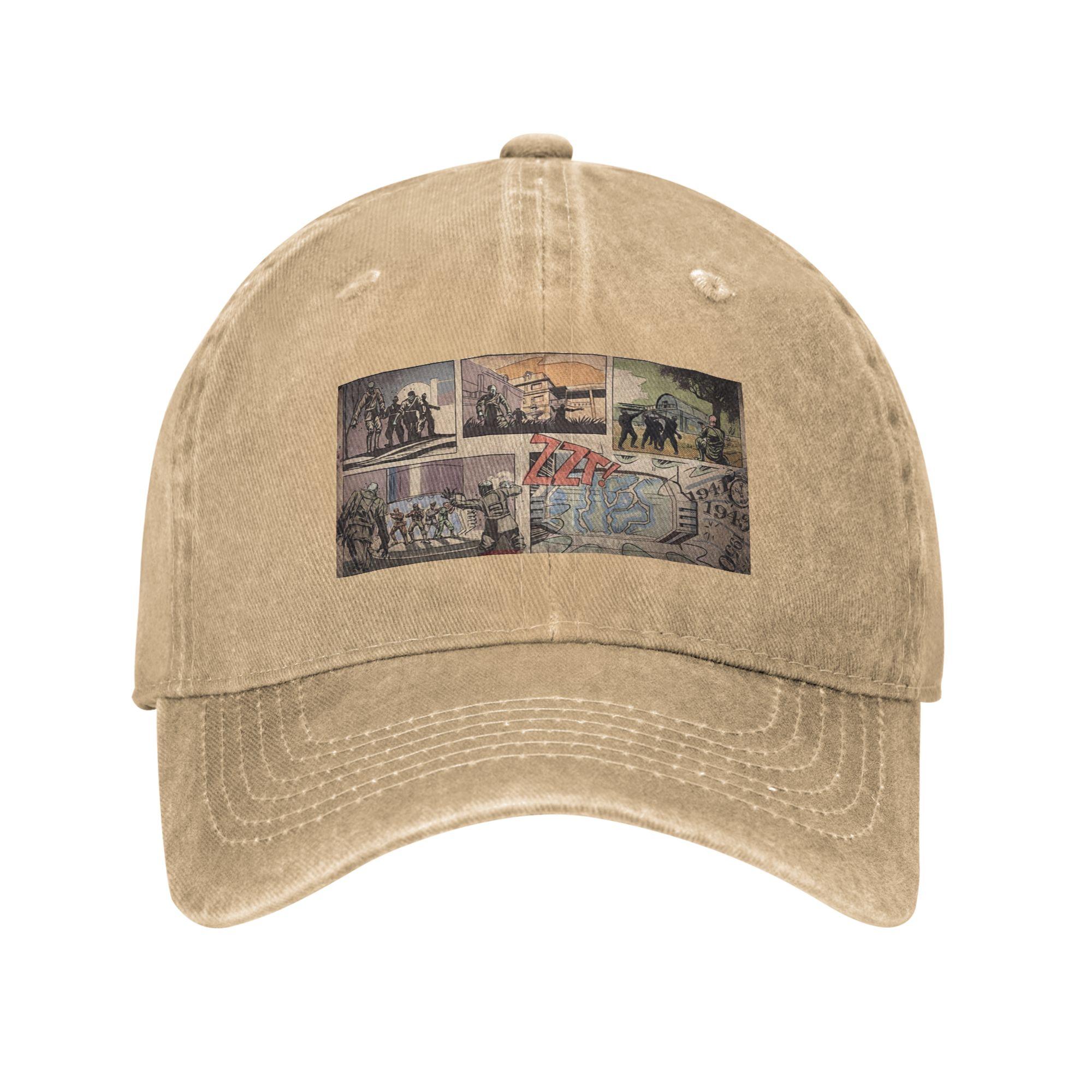 

COD Zombies Kino Der Toten Loading Screen Baseball Caps Washed Denim Hats Adjustable Casquette Sports Baseball Cowboy Hat One Size