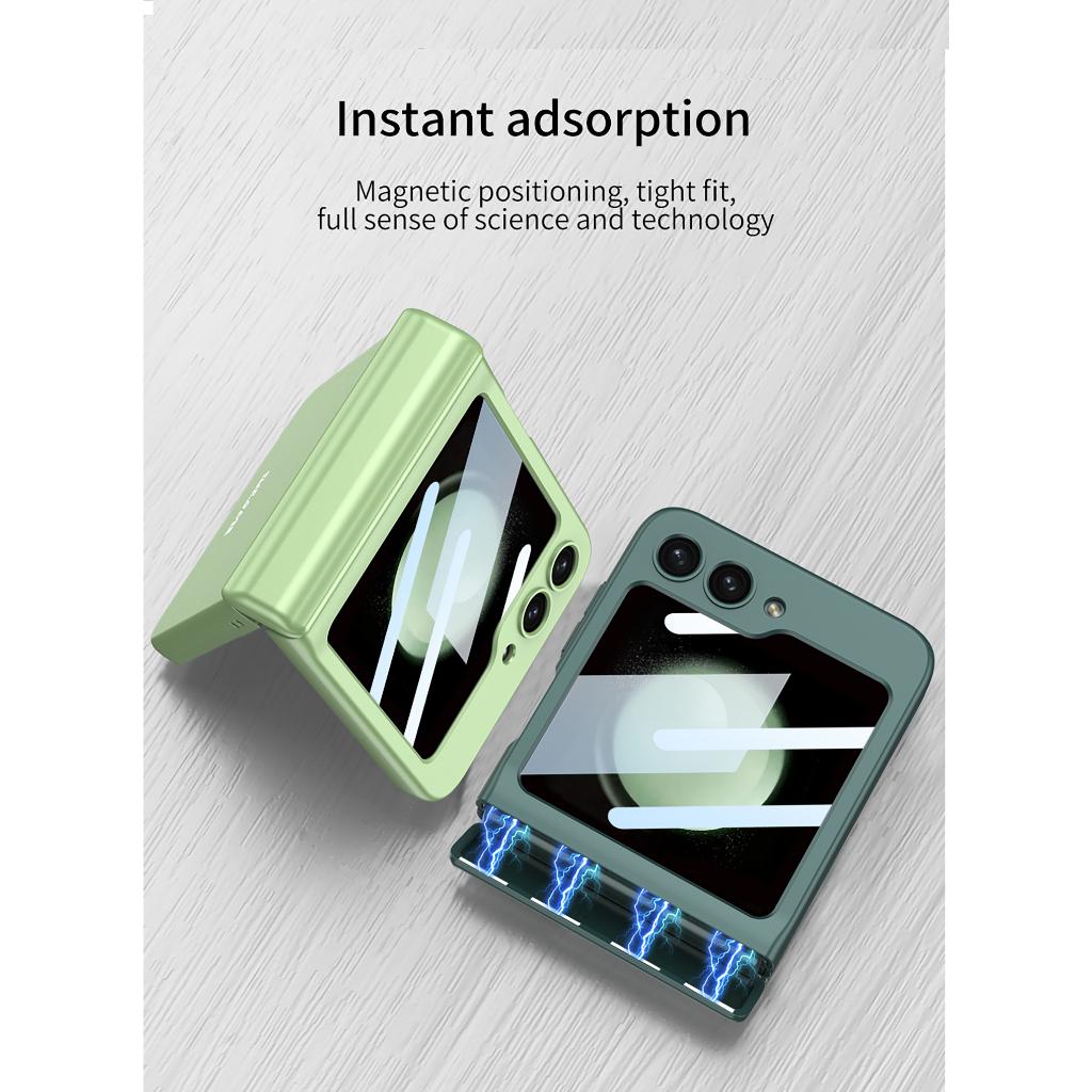 GKK Magnetic Hinge Matte PC Case For Samsung Galaxy Z Flip 5 5G Full Body Hard Armor Protective Cover