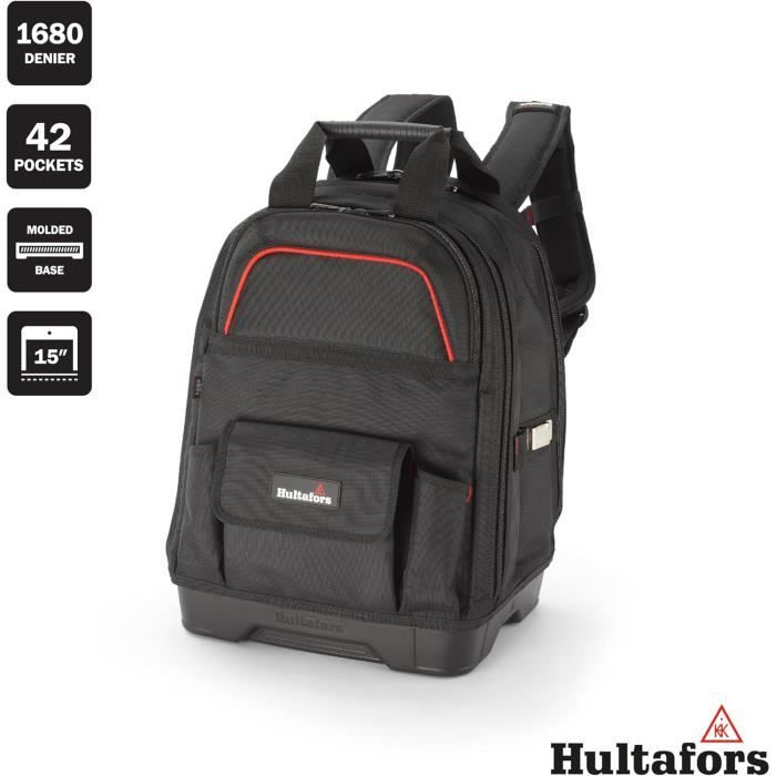 Sac à dos outils Hultafors avec fond renforcé et 42 compartiments