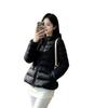 Small waist light ribs down jacket winter women's short hooded year new small waist jacket tide