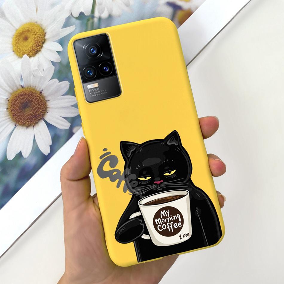 For Vivo V21e Case Vivo V21E 4G V 21E V2061 Lovely Cartoon Candy Color Soft Silicone TPU Phone Back Cover