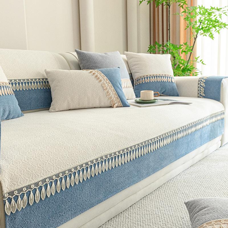 Leather Sofa Cushion Cover Is Universal In All Seasons  New Simple Chenille Non-Slip Concubine Sofa Towel Cloth Seat Cushion