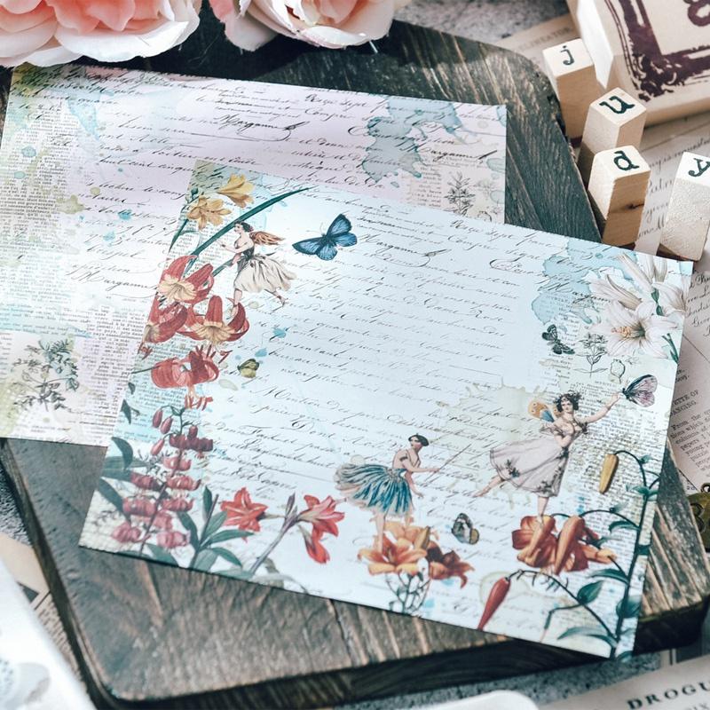 6-inch Fairy Theme DIY Photo Album Scrapbook Hand Account Background Paper Card Making Background Paper Single Side 12 Patterns