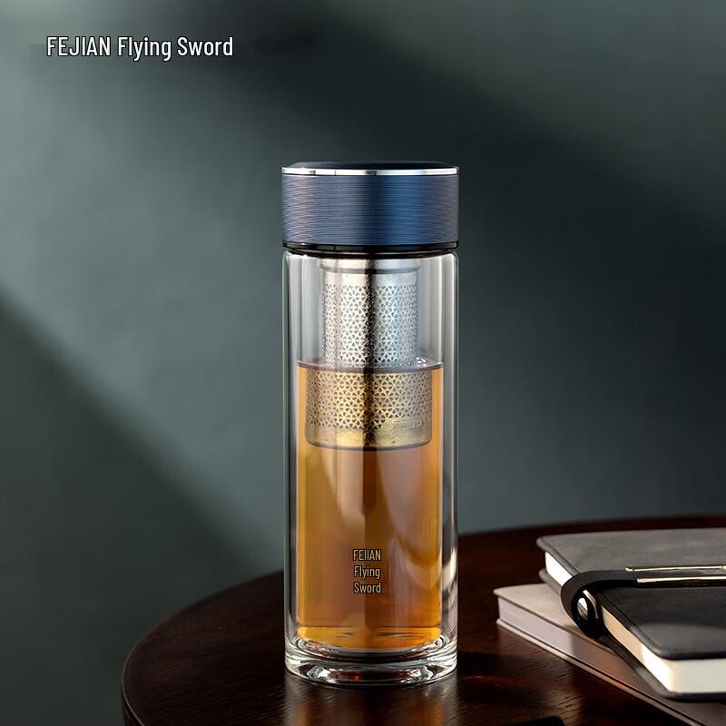 Feijian Double-Wall Glass Tea Infuser Cup