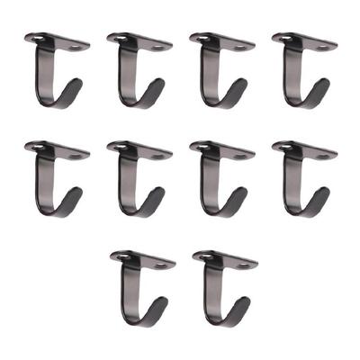 10 Piezas Gancho de Abrigo Individual Negro Montado en Pared Ganchos de Techo Práctico Colgador de Acero Inoxidable para Decoración Elegante del Hogar