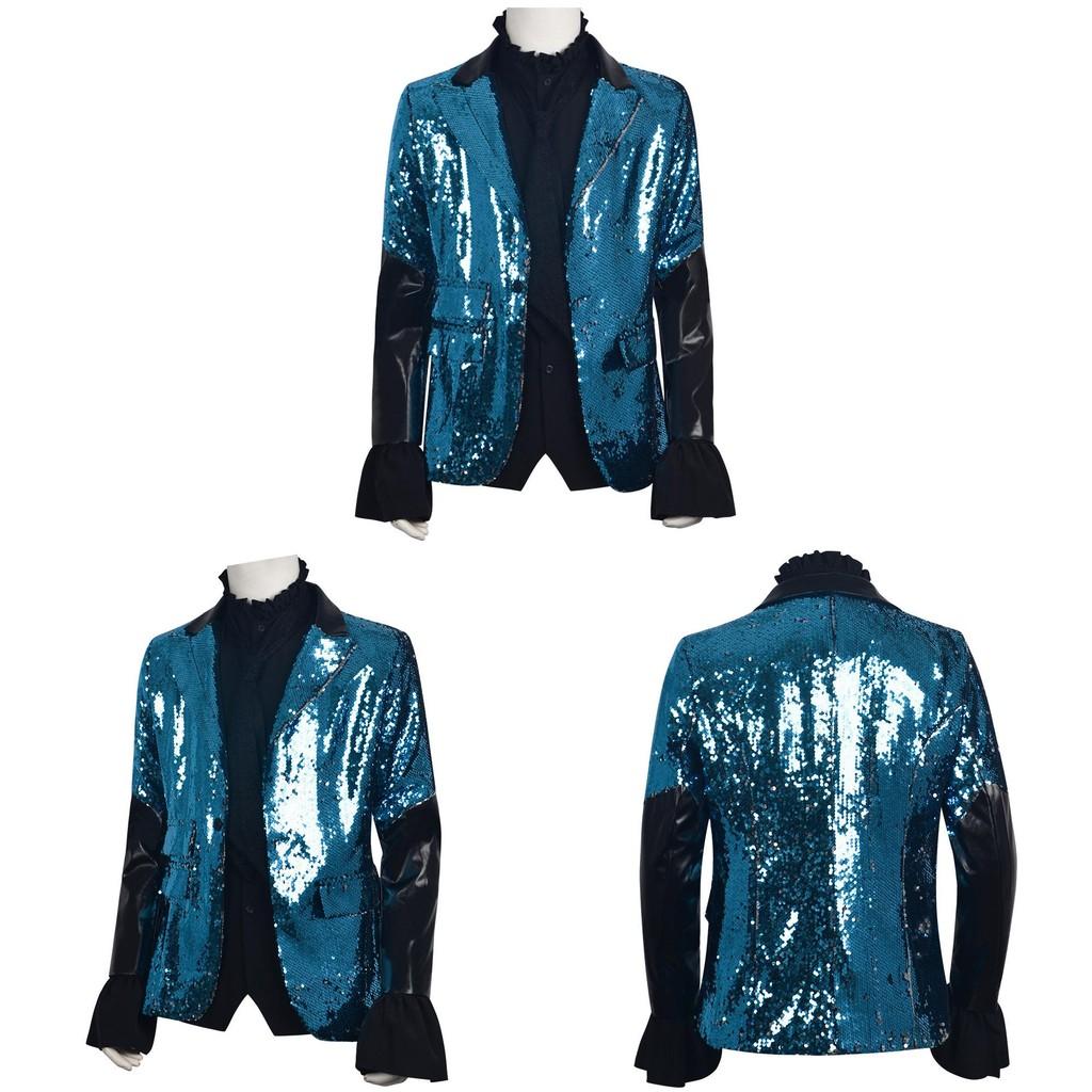 Cosplay kostým skupiny Ghosts pro muže s flitrovaným oblekem na Halloweenskou párty a vystoupení