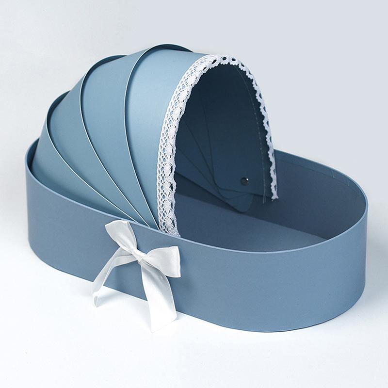 Flower Box Decor Lace Ribbon Flower Box Cradle Flower Packing Boxes Basket