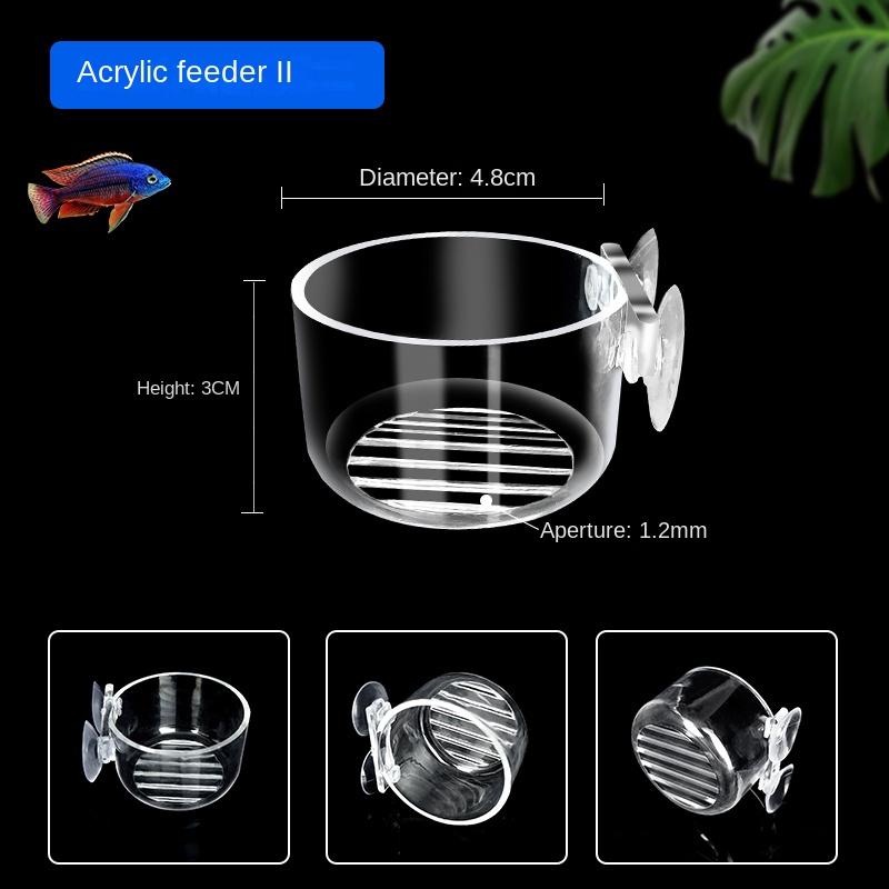 Plant Cup Pot Acrylic Aquatic Plant Cup Aquarium Decoration with Suction Holder Water Potted Planting Cup Aquarium Feeding Tool