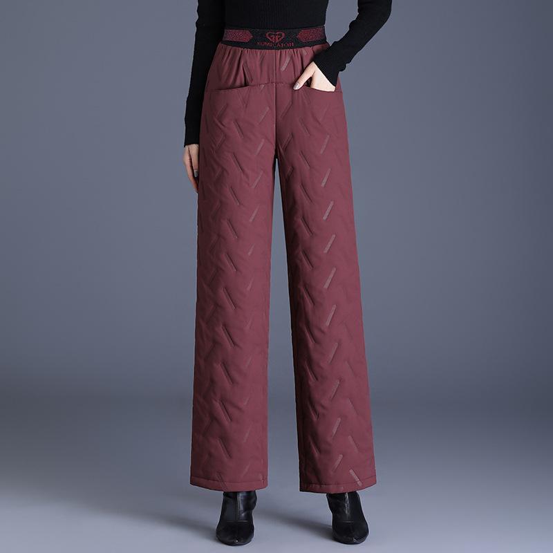 

Зимние хлопковые брюки Прямые брюки Женские стеганые хлопковые теплые утолщенные верхние брюки Длинные брюки из хлопка 3XL