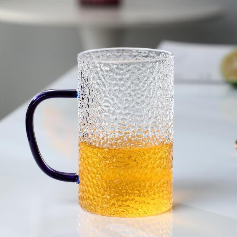 Creative Hammered Glass Water Cup with Handle
