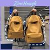 Nylon Stylish Solid Color Backpack For Travel And School With Zipper Closure