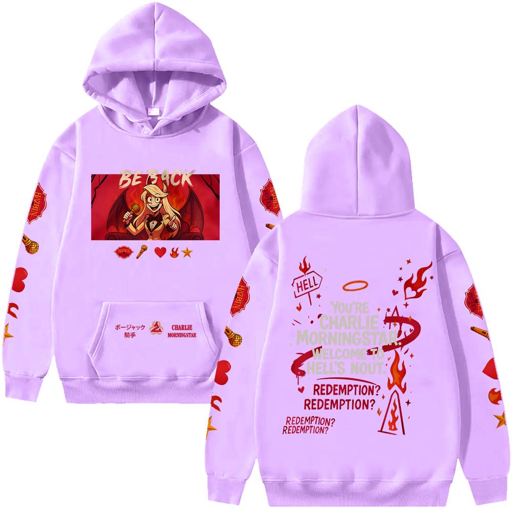 Charlie Morningstar Hoodie HazbinHotel Oversized Unisex Streetwear Funny Cartoon Print Pullovers  Gift Idea Tops Clothing Unisex