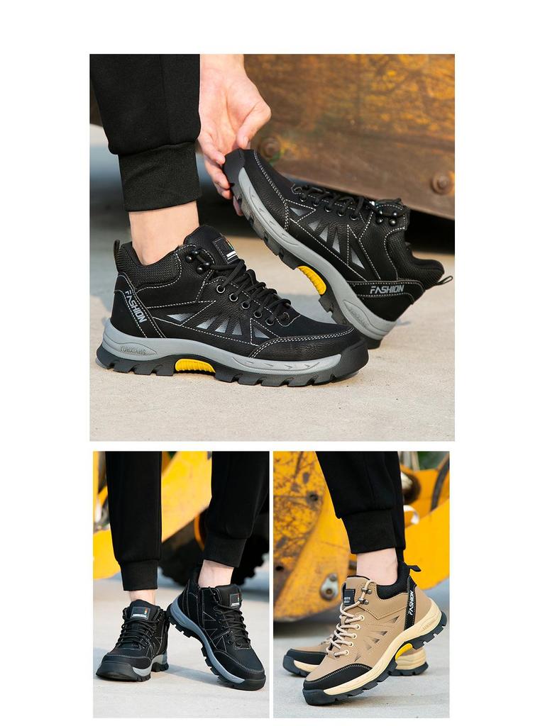 High-Top Anti-Smash, Anti-Puncture Work Safety Shoes with Non-Slip Rubber Sole