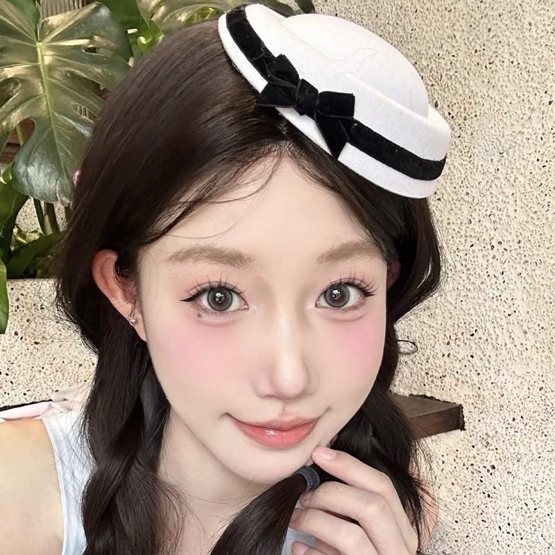 2026 New Bow Top Hat Hair Clip Sailor Hat Headpiece French British Style Girl JK Dome Beret Headpiece Hair Clip