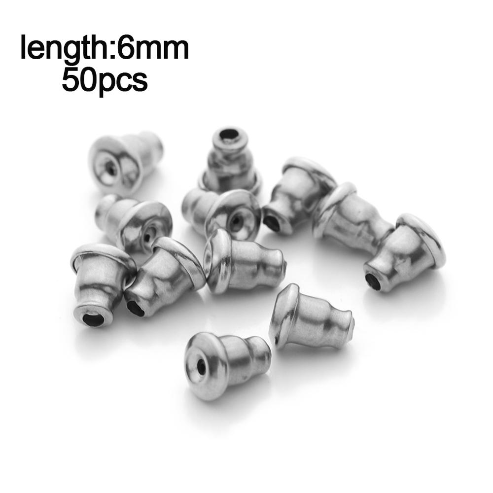 

50pcs/lot Stainless Steel Earring Settings Base Earring Back Plug Ear Stud Back Ear Stopper for DIY Jewelry Finding Wholesale stainless steel