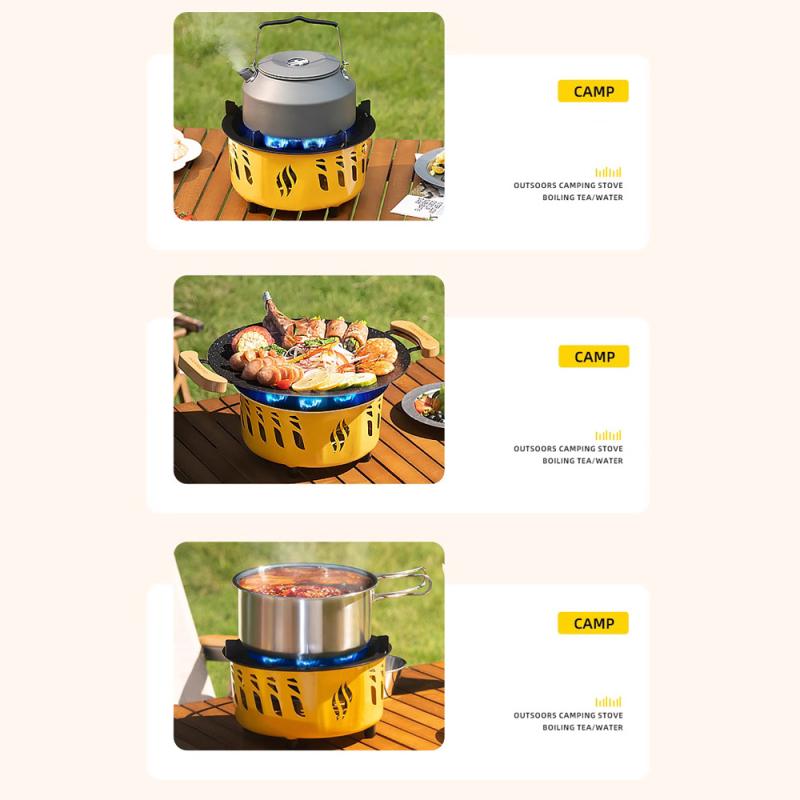 Outdoor Windproof Electronic Ignition Stoves High Power Gasstove Adjustable Firepower Camping Hiking Furnace Gas Cooker Furnace