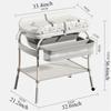 Baby Changing Table with Bathtub 2 In 1 Portable Foldable Infant Diaper Changing Table with Storage Tray 2 Wheels Anti-rollover