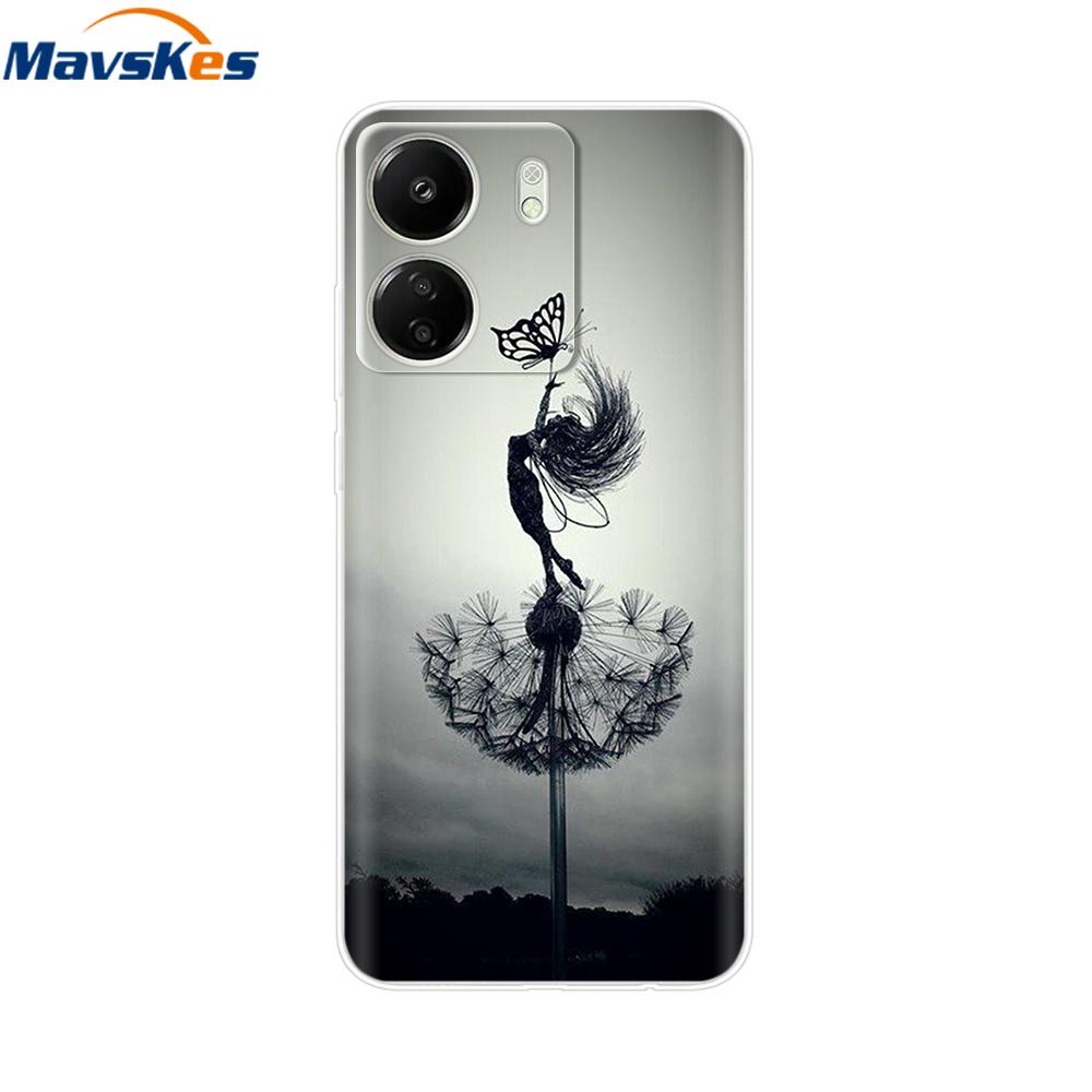 For Xiaomi Redmi 13C 4G Case New Painted Silicone Back Cover For Redmi 13C Soft Clear TPU Phone Case For Redmi 13C 5G Redmi13C