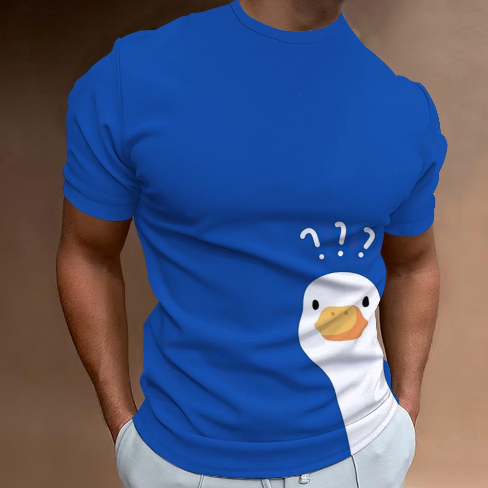 Funny Graphic T-shirts For Men Cool Oversized Interest Goose Printed Men's Shot Sleeve T-shirt Casual Pullover Men's Summer Tops