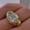 Statement Vintage Oval Big Zircon Ring for Women Gold Plated Stainless Steel Delicate Finger Ring Luxury Jewelry Wedding Gift