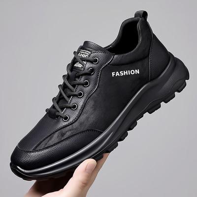 Men's Shoes Leather PU Lace-Up Men's Casual Leather Shoes Fashion and Comfortable Dad Shoes Men's Shoes