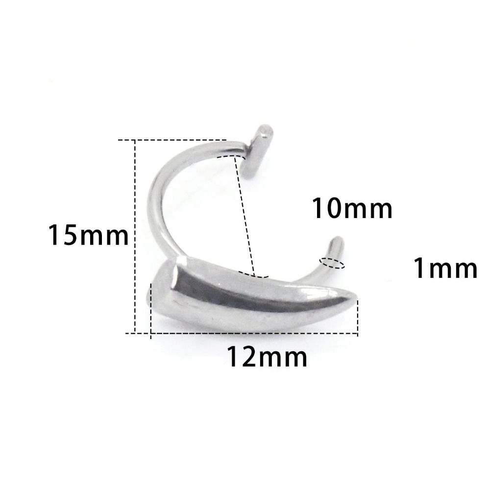 Forme de Croc de Vampire Anneau de Lèvre Faux Punk Sans Perçage Faux Piercing Labret Stud de Lèvre Acier Inoxydable Rond Clip pour Lèvres Faux