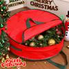 Christmas Wreath Storage Bag Waterproof Dustproof with Handles Round Storage Bag Home Xmas Party Garland Portable Zipper Pouch
