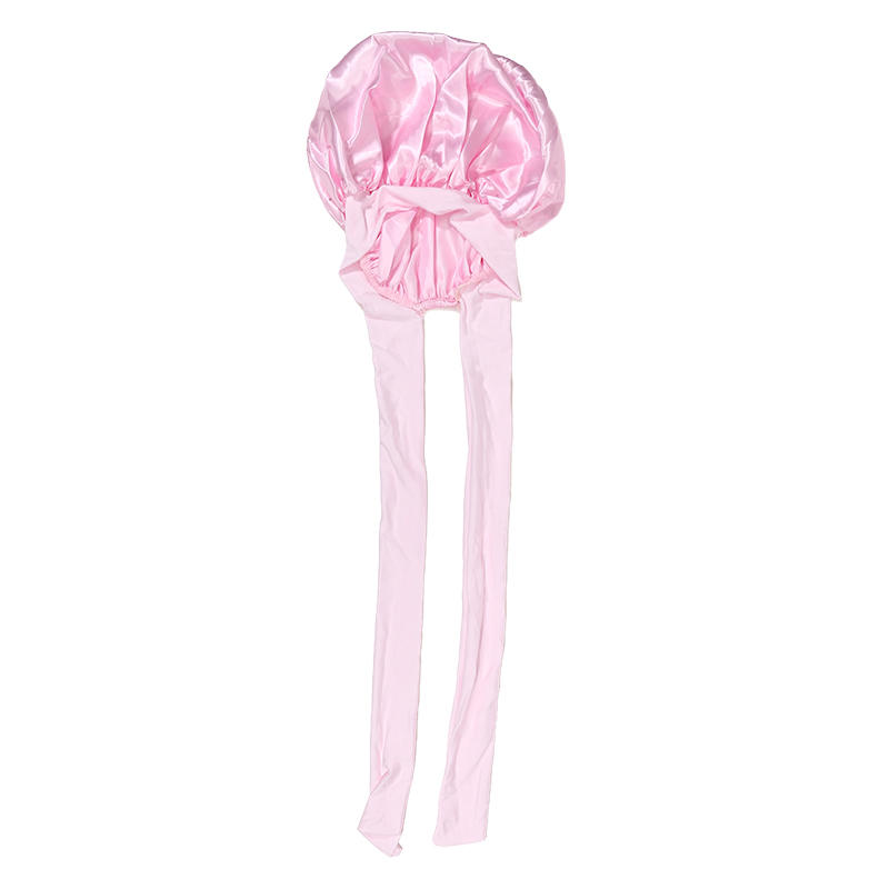 Women Satin Sleep Cap Silky Bonnet Hair Protection Wide Band Stretchy Night Head Wrap For Shower Edge Cover Solid Color Comfortable Accessory