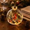 Cute Forest Animal Ornaments Christmas Story Ornament 3.15" Ball Hanging Decoration with Mini Holiday Scene Clear Plastic Sphere Decor Inside,