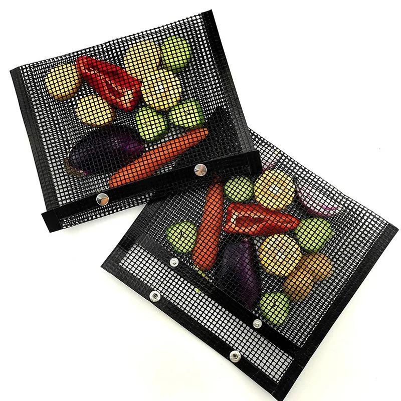 4PCS BBQ Grill Mesh Bag Reusable Mesh Nonstick Barbecue Oven Baking Grilling Bags Non-stick BBQ Accessories Picnic Camp Kitchen
