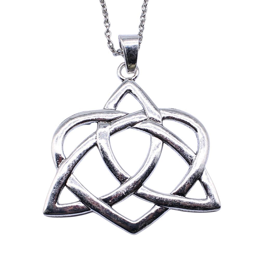 Witch Knot Pendant Necklace Wiccan Celtic Occult Protection Jewelry 45cm or 70cm long chain