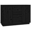 814313 vidaXL Buffet Noir 111x34x75 cm Bois massif de pin