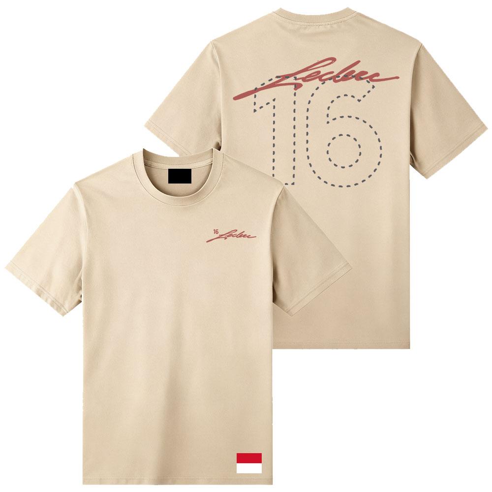 חולצת טי SIGNATURE TEE Charles No.16 Leclerc חולצת טריקו צווארון עגול חולצות טי קיץ שרוול קצר עיצוב אופנתי הדפסה גרפית מרצ' בגדים