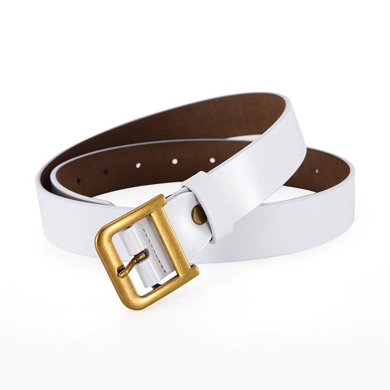 Classic Leather Belt For Women With D Shaped Buckle And Casual Style For Office Or Daily Wear