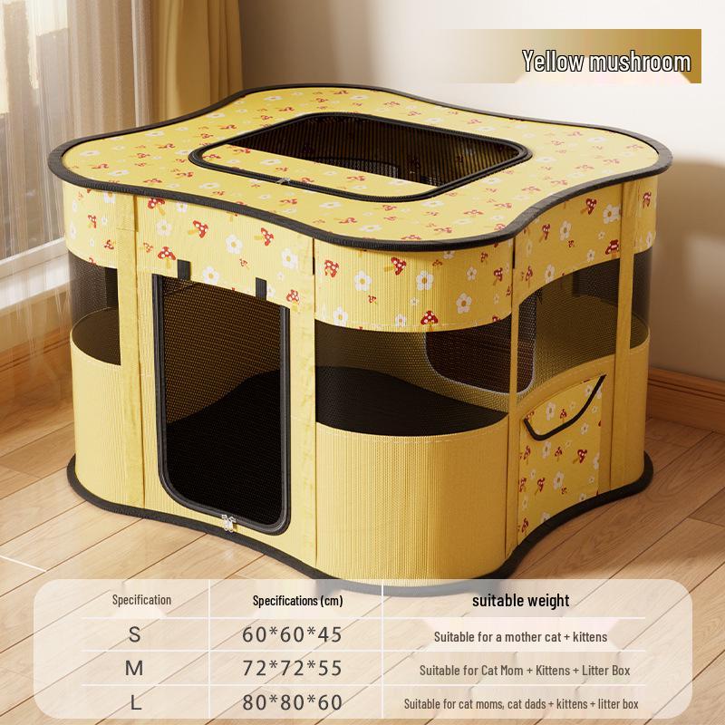 All-Season Enclosed Cat Birthing and Breeding Tent with Bed