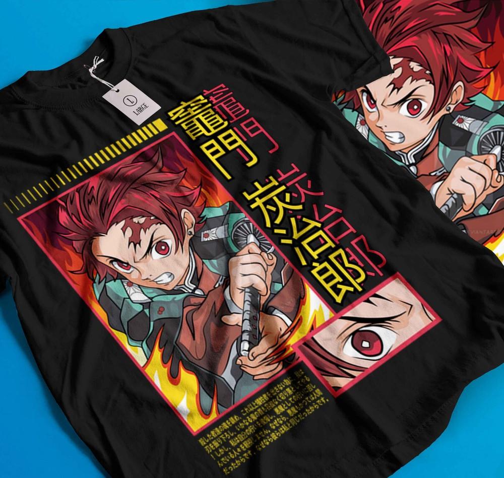 

Tanjiro Demon Slayer T-shirt Kimetsu No Yaiba Horror Anime Nezuko Shirt Gift 244 4XL
