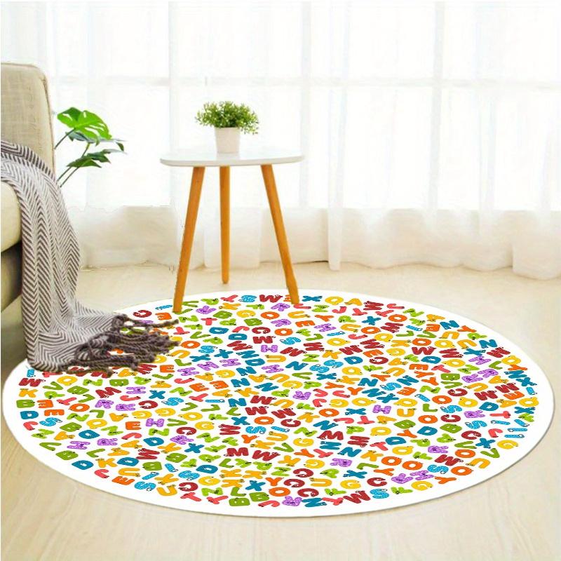 S Letter Round Rug Nonslip Area Rug Office Chair Mat Carpet For Living Room Bedroom Home Decor