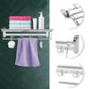 Stainless Steel Bathroom Towel Holder Storage Organizer Shelf Wall Mounted Towel Rack Home Hotel Wall Shelf for Kitchen Bathroom