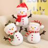 1Pc 25Cm Lovely Christmas Snowman Plush Toys Kawaii Snowman Wears Santa'S Hat Scarf Loose Coat Doll For Xmas Party Decor Gift