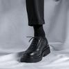 Leather Shoes Men'S Korean Version Trendy British Casual Student Shoes Black Teenager With Suit Round Head Leather Shoes 25815-R