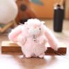 Doll Pendant Keychain Cartoon Rabbit Plush Keyring with Heart Necklace Car Key Holder Pendant Backpack Accessories