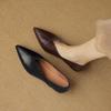 Fashion 2024 Spring New Split Leather Women Shoes LEISURE Women Slip-On Pumps High Heels Pointed Toe Heels Shoes Office Ladies Shoes
