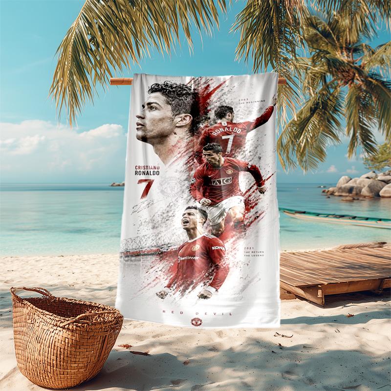 Ronaldo Legacy Passion Power Glory Beach Towel Outdoor Camping Beach Towel For Vacation Photos Quickdrying Swim Towel Absorbent Bath Towel Seaside