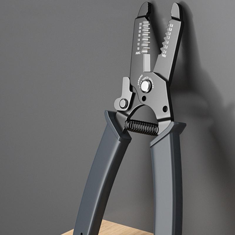 High Carbon Steel Cable Stripping and Crimping Tool with Ergonomic Handle Wire Cutter Cable Stripper for Comfortable Use