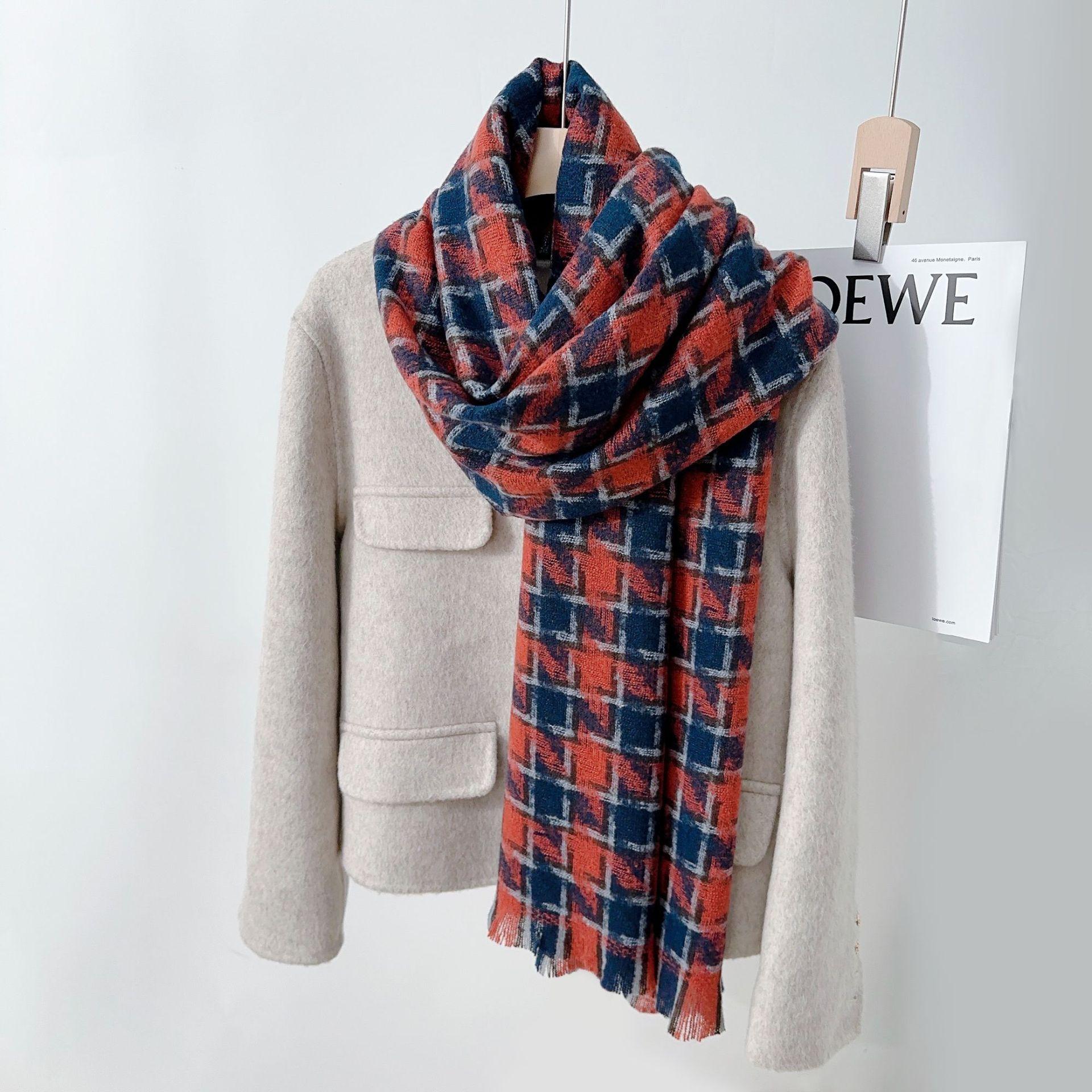 

Новый шарф Qiandongge, имитация кашемира, утолщенный, теплый, осенне-зимний платок, студенческий, универсальный, ретро, парный шарф 65*200cm