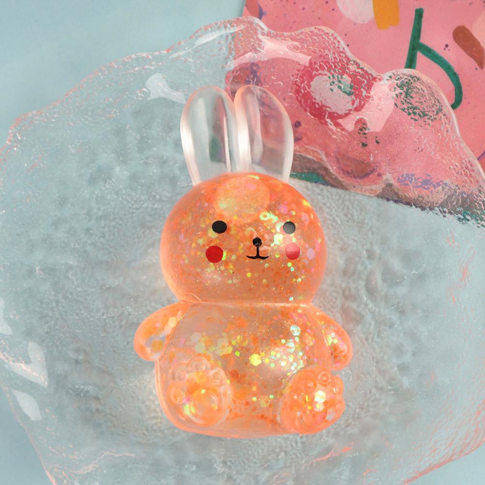 Festive Glitter Rabbit  Frog Squeeze Toy, Slow Rebound Hand Ball, Soft Stress Relief Decor for Relaxation and Holiday Gift Presents
