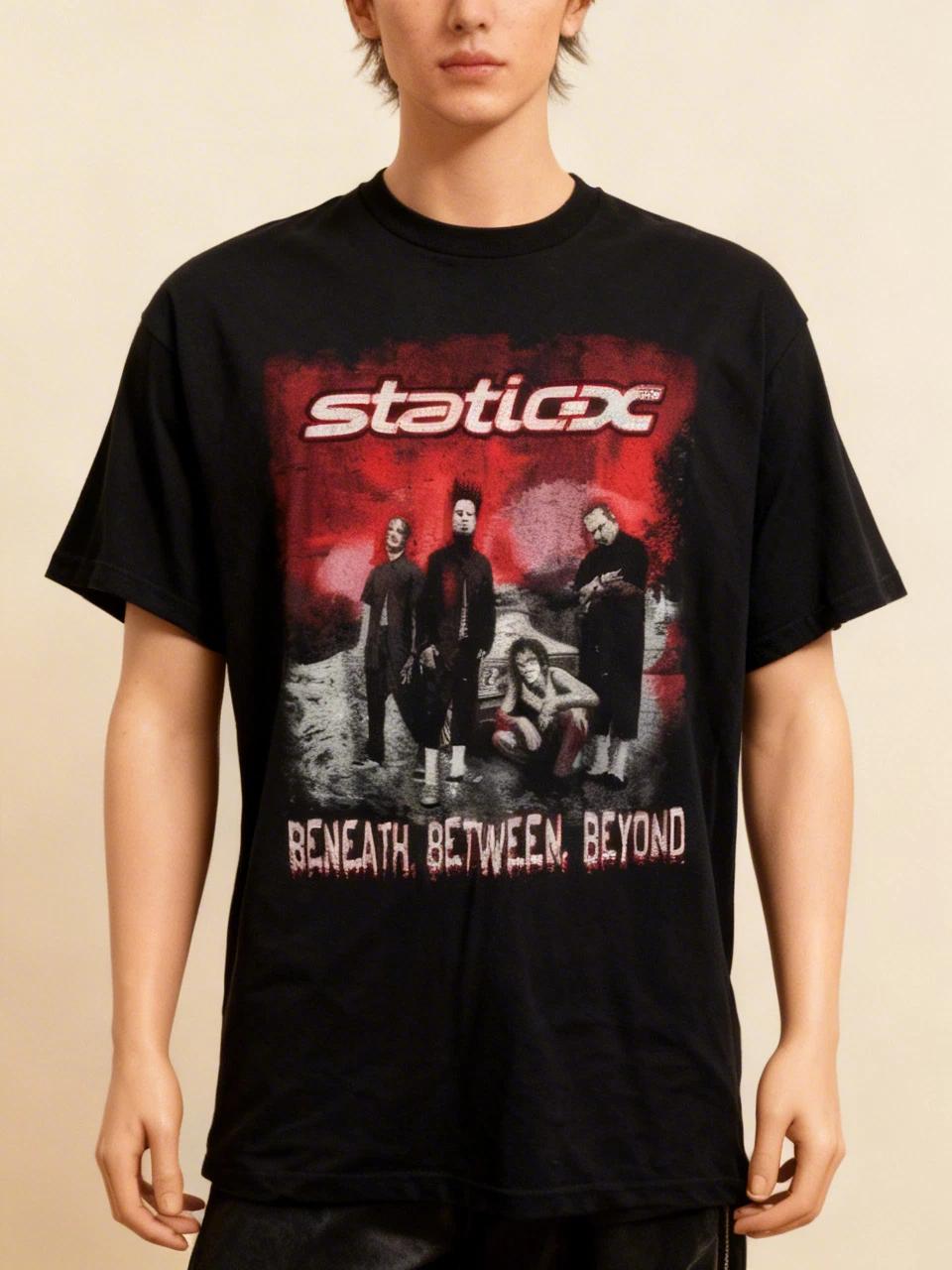STATIC-X Band Short Sleeve Cotton Black All Size T Shirt For Men NWT S